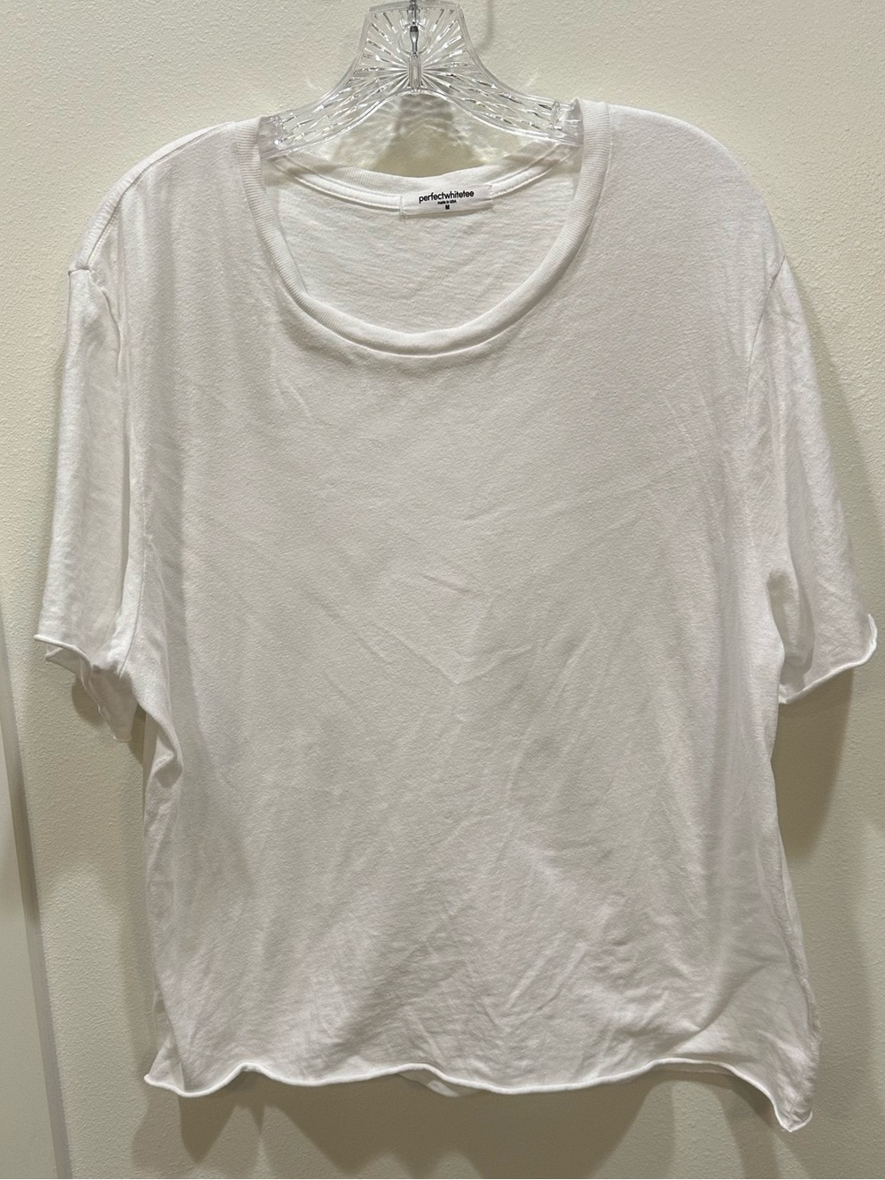 perfectwhitetee Women's Plain White Short Sleeve Crew Tee